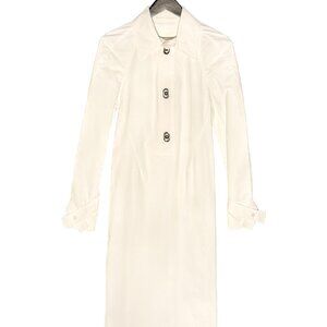 Bottega Veneta PF2020 Ivory Technical Coated Shirt Dress